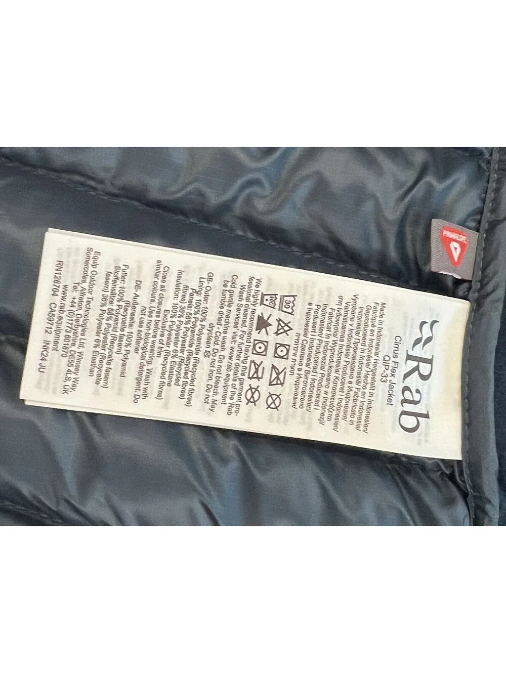 Rab Jacket Mens XL Blue Cirrus Flex Puffer Preppy Outdoors Hiking Ski Luxury